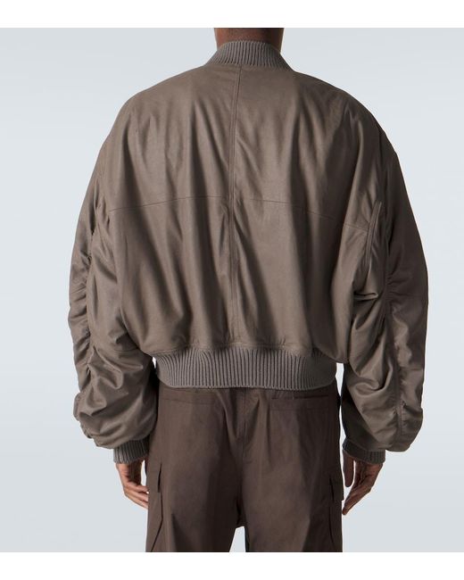 Rick Owens Brown Secchia Flight Leather Bomber Jacket for men