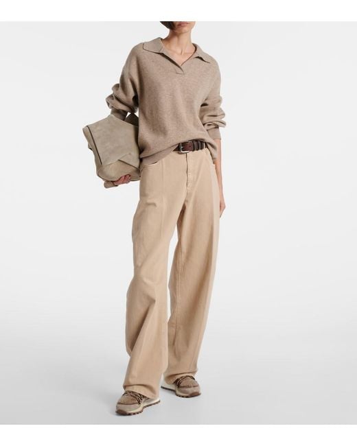 Brunello Cucinelli Brown Shearling-Lined Suede Sneakers
