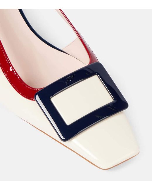 Roger Vivier Red Slingback-Pumps Belle Vivier 45 Aus Lackleder