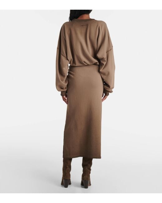 Isabel Marant Brown Salomon Cotton Jersey Sweatshirt Dress