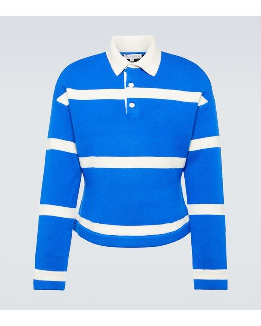 Polo in misto lana a righe di J.W. Anderson in Blue da Uomo