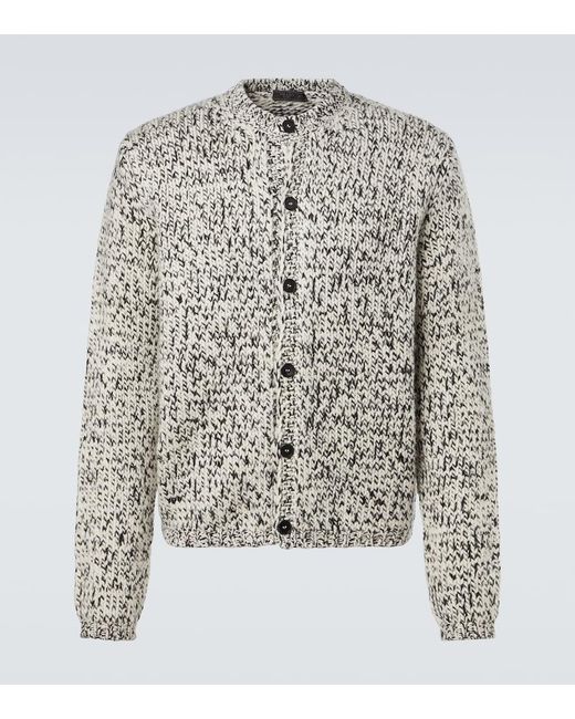 Prada Virgin Wool Cardigan in Gray for Men | Lyst