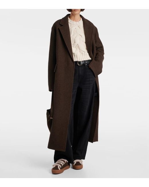 Inuikii Brown Shearling-Trimmed Suede Low-Top Sneakers