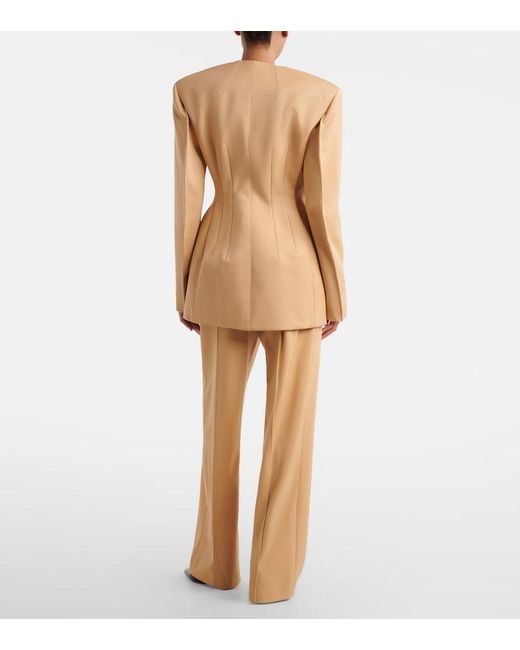 Wardrobe NYC Natural Rhw Wool Wide-Leg Pants
