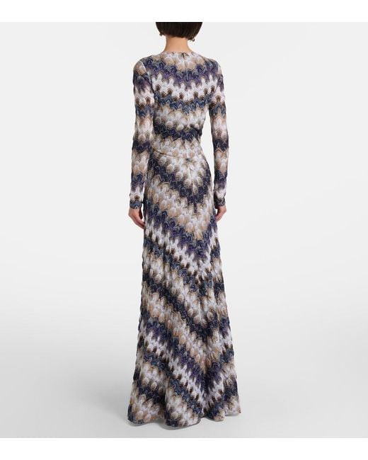 Missoni White Lame Maxi Dress