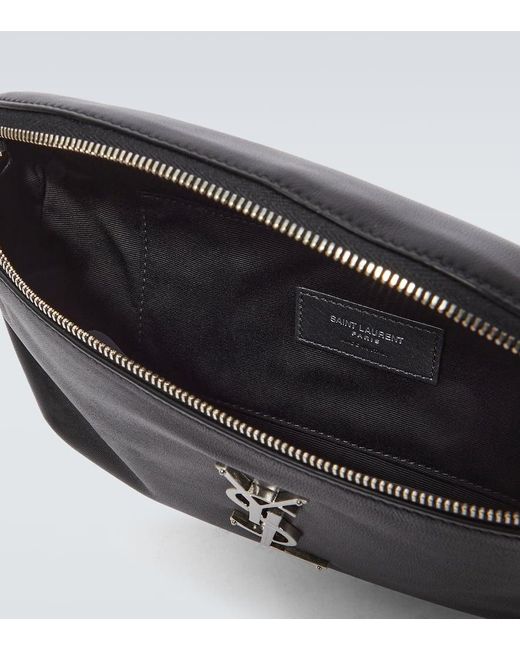Saint Laurent Cassandre Leather Belt Bag in Black for Men Lyst