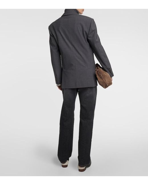 Brunello Cucinelli Green Oversized Wool-Blend Blazer