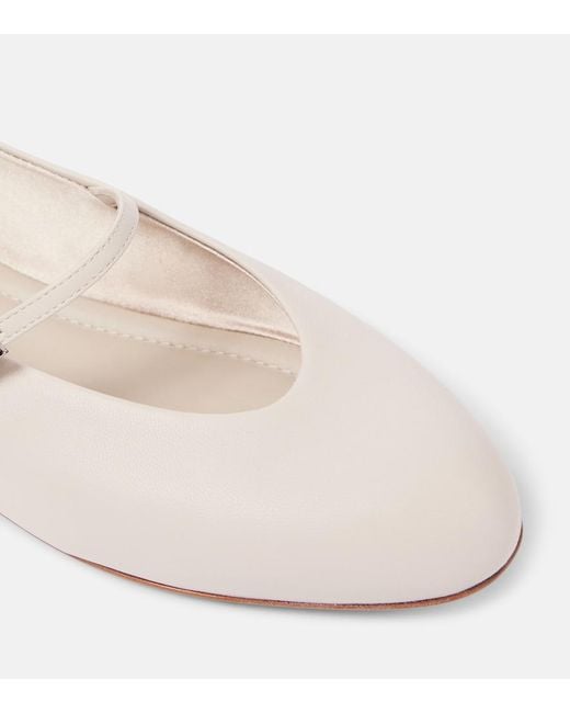 Max Mara Natural Leather Ballet Flats