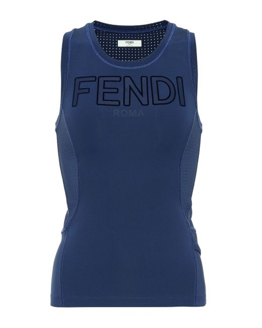 Fendi Blue Printed Tank Top
