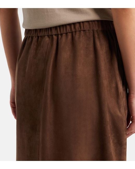 Max Mara Brown Suede Midi Skirt