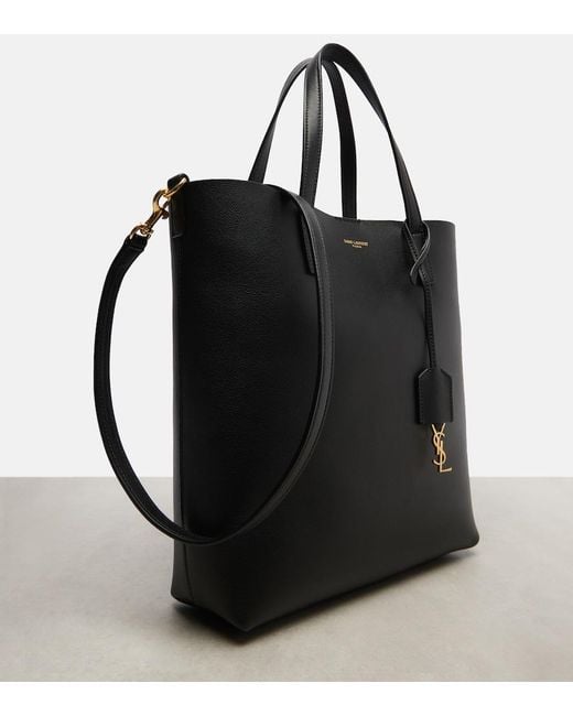 Saint Laurent Black Toy N/s Leather Shopper Tote