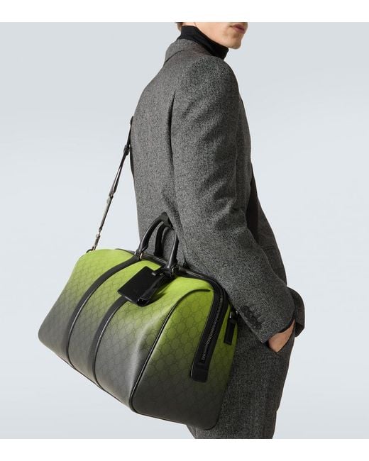 Gucci Green Gg Canvas Duffel Bag for men