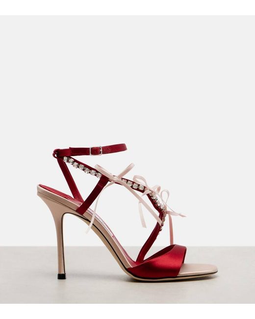 Sandales Lula 100 En Satin A Cristaux Jimmy Choo en coloris Red