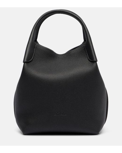 Loro Piana Black Bucket Bag Bale Small Aus Leder