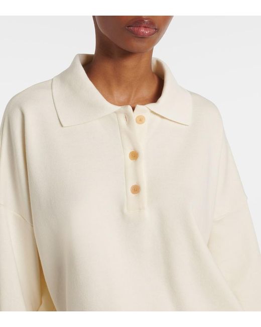 The Row White Corzas Cotton And Cashmere Polo Sweater