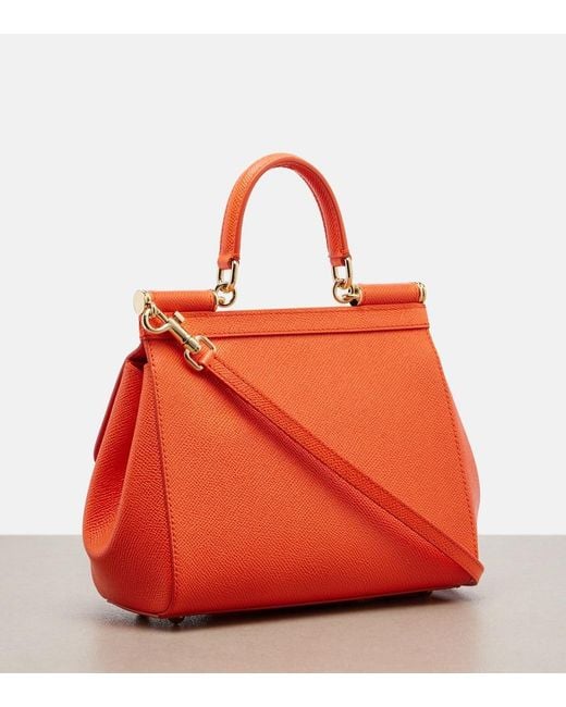 Dolce & Gabbana Red Sicily Small Leather Top-Handle Bag