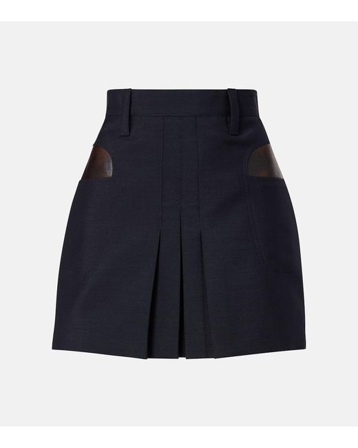 Prada Blue Minirock Aus Mohair Und Wolle