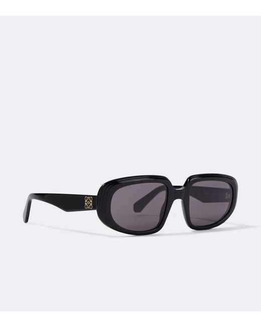 Loewe Black Mini Anagram Steps Rectangular Sunglasses for men
