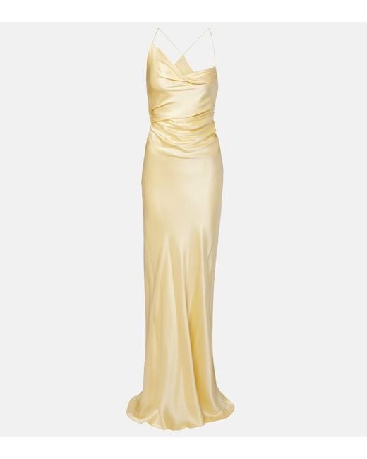 The Sei Metallic Draped Silk Satin Gown