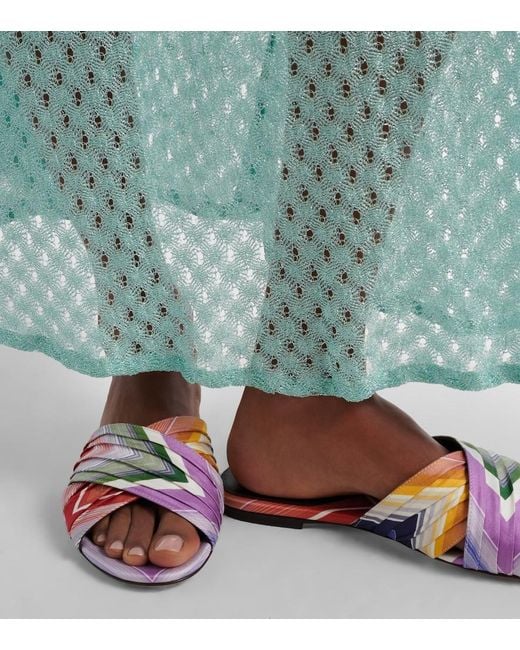 Missoni White Ada Chevron Twill Slides