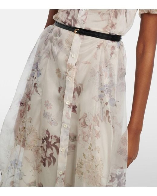 Altuzarra Natural Kiera Floral Silk Midi Dress