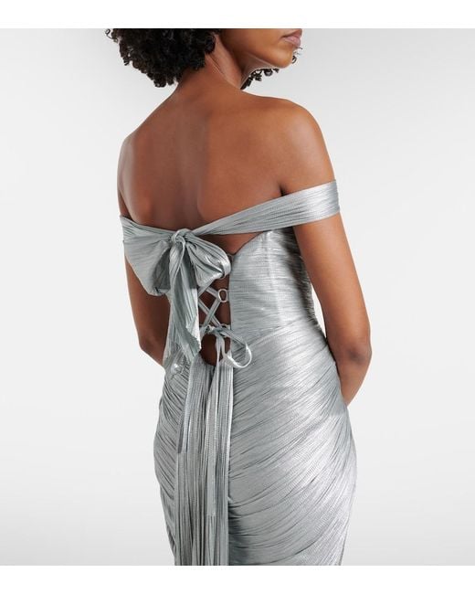 Maria Lucia Hohan Gray Susie Silk Tulle Bustier Gown