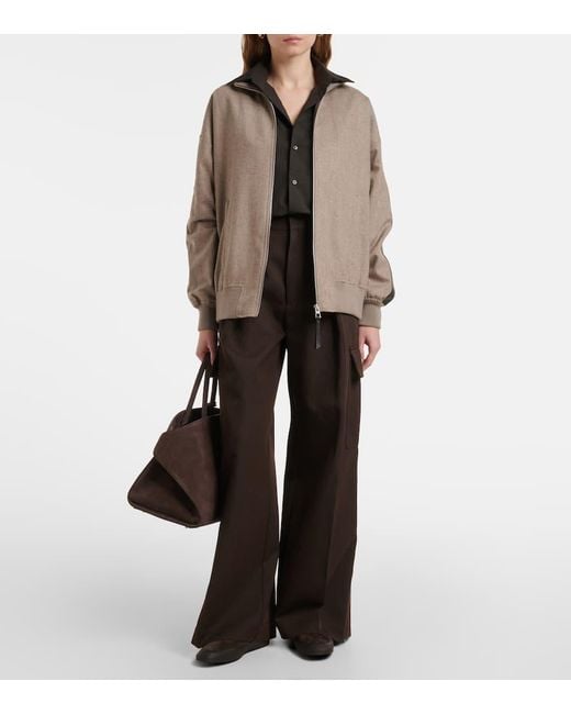 Le Monde Beryl Brown Apres Ski Shearling-Lined Suede Ballet Flats