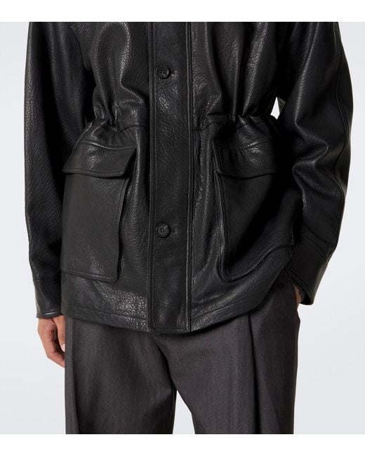 Arma Black Mavis Leather Jacket for men