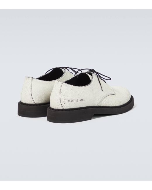 Common Projects White Cracked Leather Derby Shoes for men