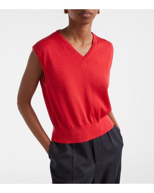 Bottega Veneta Red Knot Sweater Vest And Cardigan Set