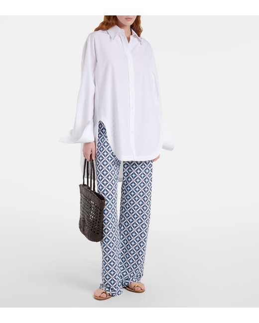 Max Mara Blue Abate Printed Wide-Leg Pants