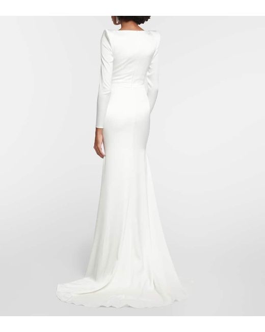 Alex Perry Satin Crepe Gown in White