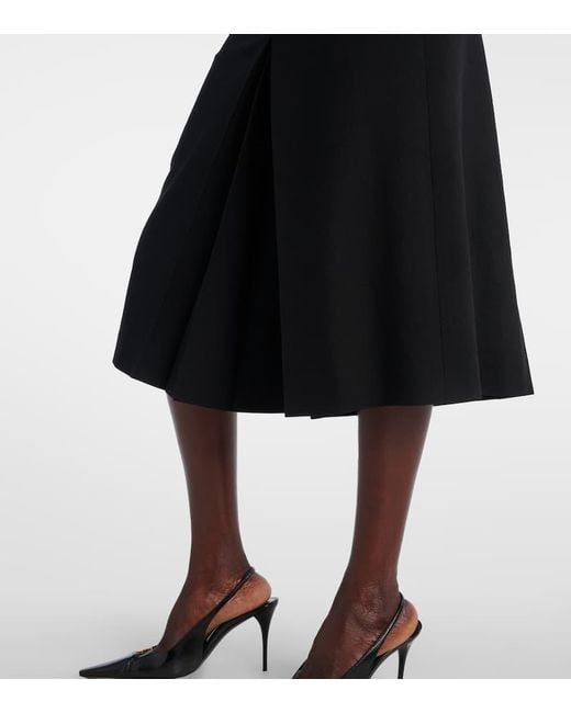Saint Laurent Black Mid-Rise Culottes Aus Wolle