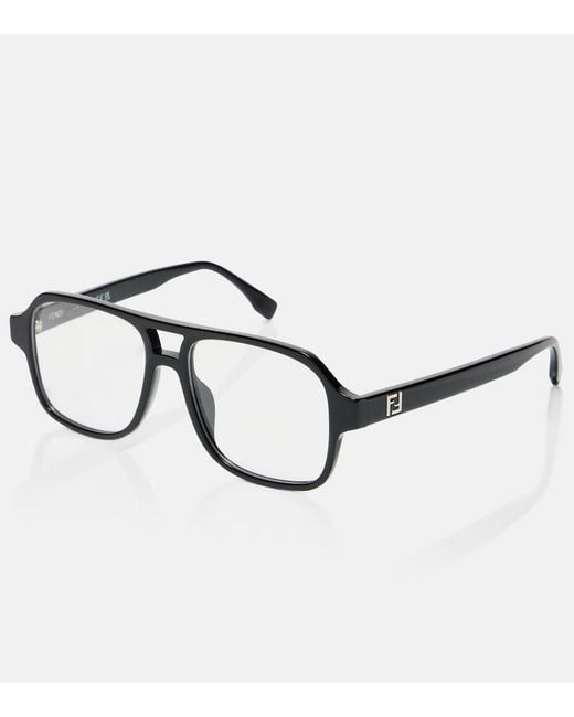 Fendi Brown Aviator-Brille Ff Squared