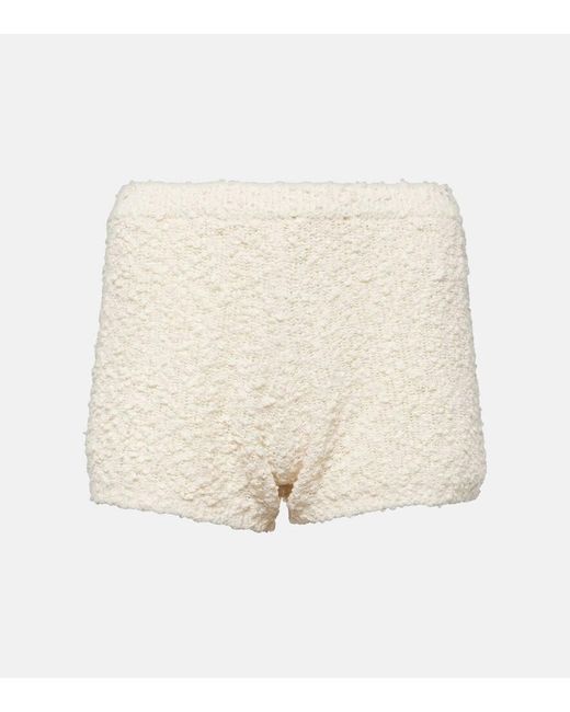 Magda Butrym Natural Cotton-blend Boucle Shorts