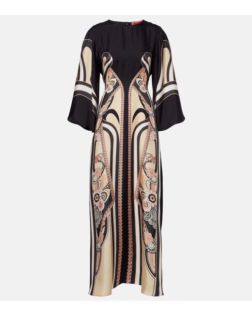 LaDoubleJ Multicolor Sorella Printed Silk Maxi Dress