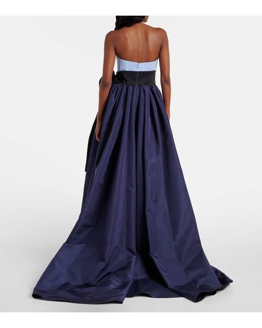 Vestido De Fiesta Con Bustier Carolina Herrera de color Blue