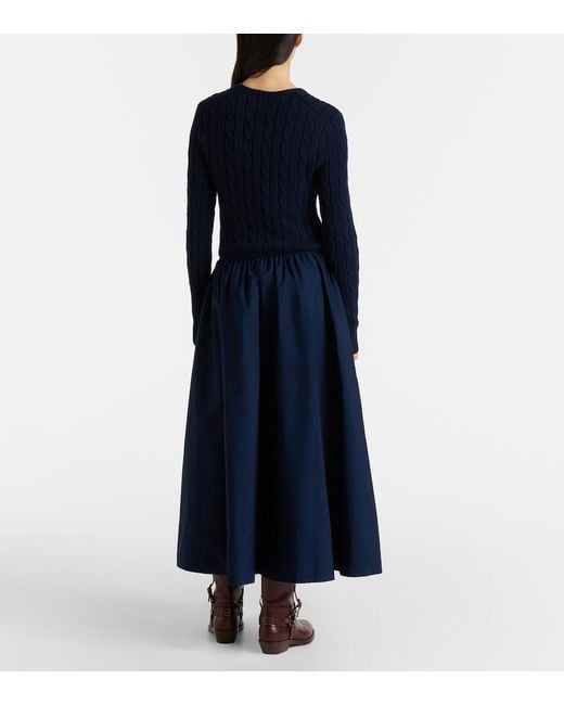 Polo Ralph Lauren Blue Cable-Knit Cotton Dress