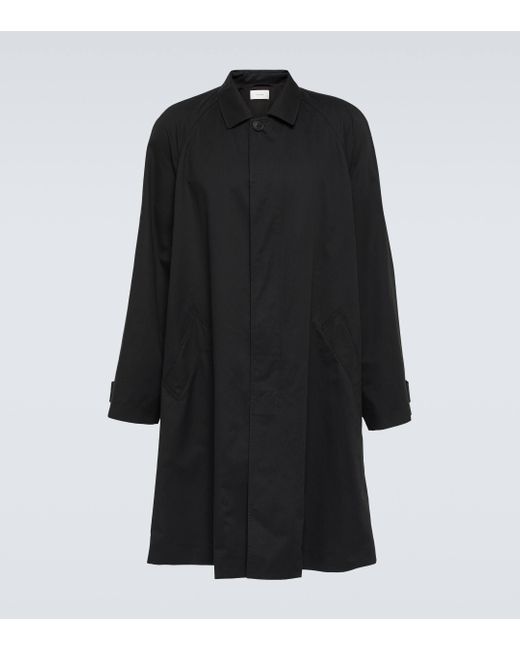 The Row Black Clayton Cotton And Cashmere Coat for men