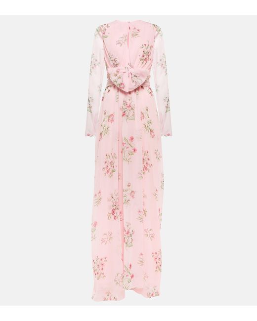 Giambattista Valli Pink Floral Silk Georgette Gown