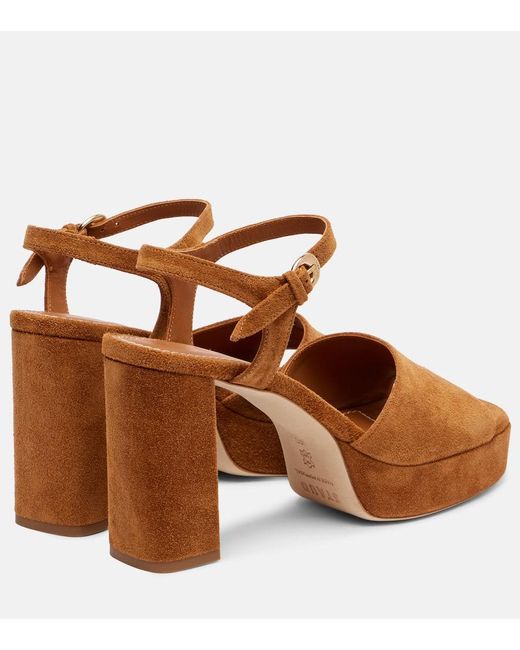 Staud Brown Jodie 105 Suede Platform Sandals