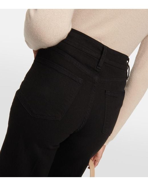 Jeans Flared Le Palazzo De Tiro Alto FRAME de color Black