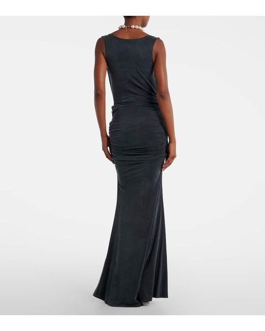 Vivienne Westwood Blue Liz Draped Jersey Maxi Dress