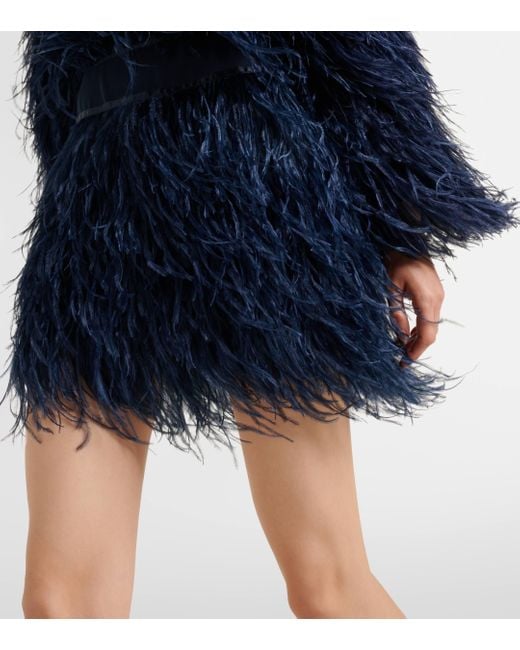 Dorothee Schumacher Blue Feathery Volume Georgette Miniskirt