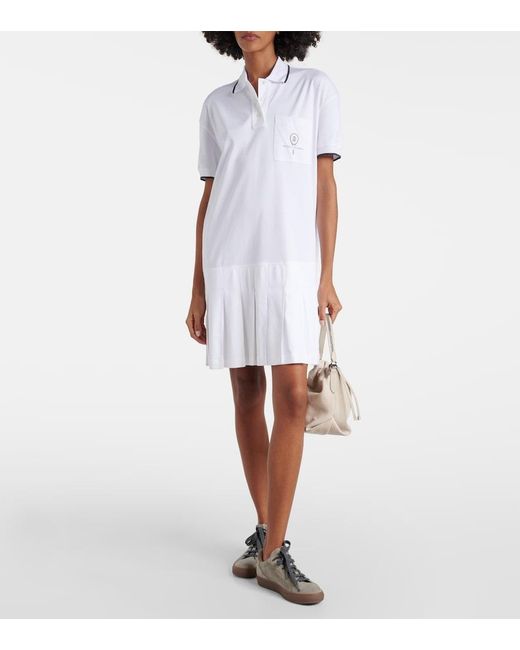 Brunello Cucinelli White Cotton Piqué Polo Minidress