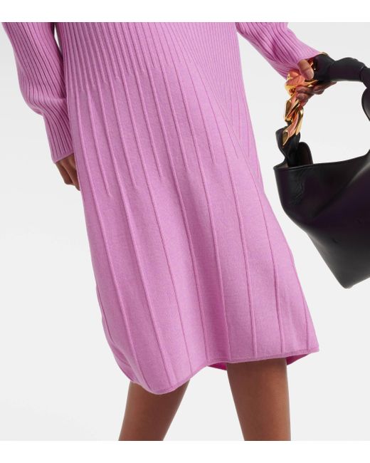 Joseph Pink Wool Midi Skirt