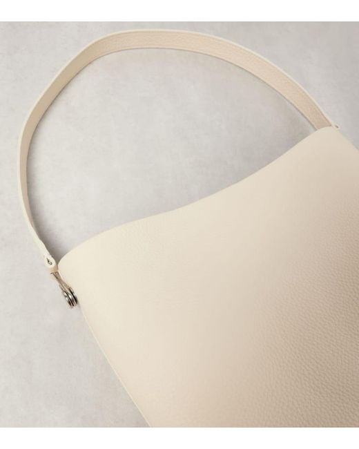 The Row White Tote Bag N/S Park Medium Aus Leder