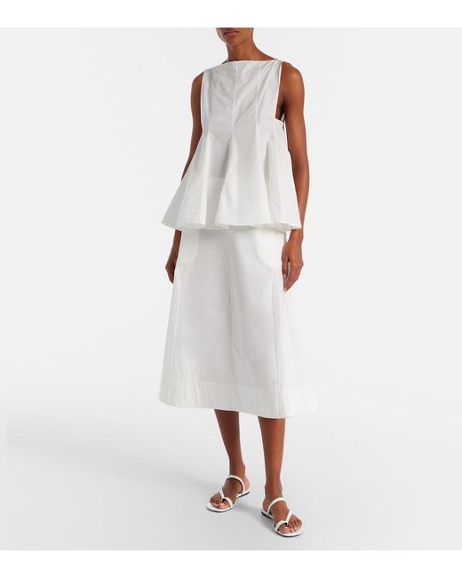 Khaite White Aimee Leather Sandals