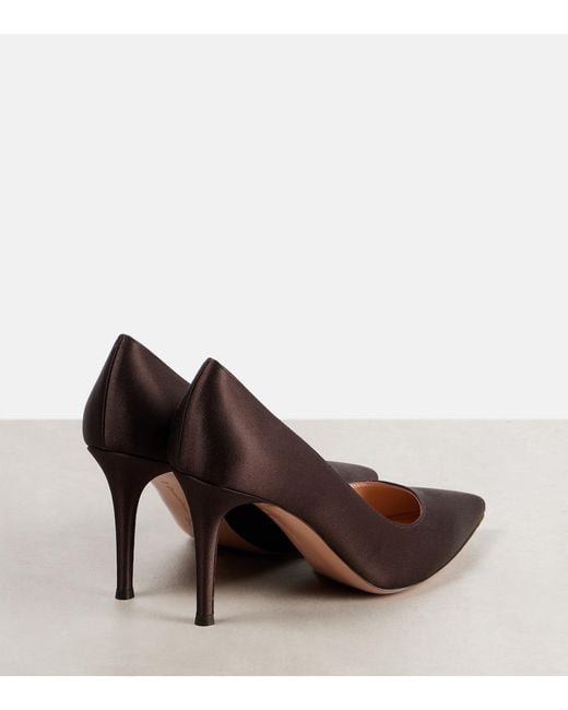 Gianvito Rossi Brown Gianvito 85 Satin Pumps
