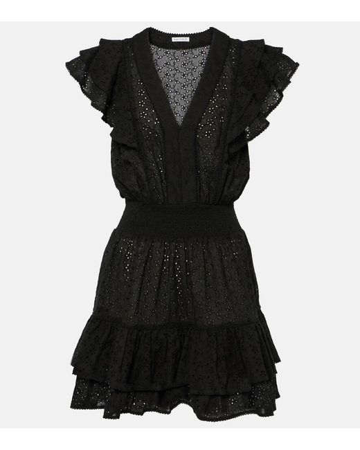 Vestido corto Camila de algodon Poupette de color Black